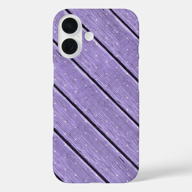 polka dots on purple wood Case-Mate iPhone case (Back)
