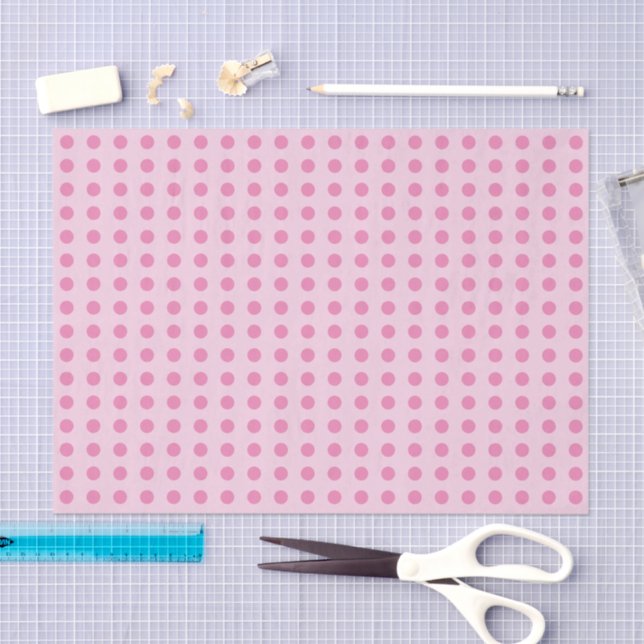 Polka dots pale and dark pink dotted pattern tissue paper (Craft)