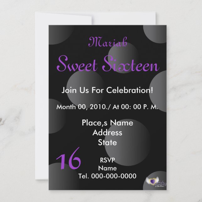 Polka Dots Paradise Sweet Sixteen- Customize Save The Date (Front)