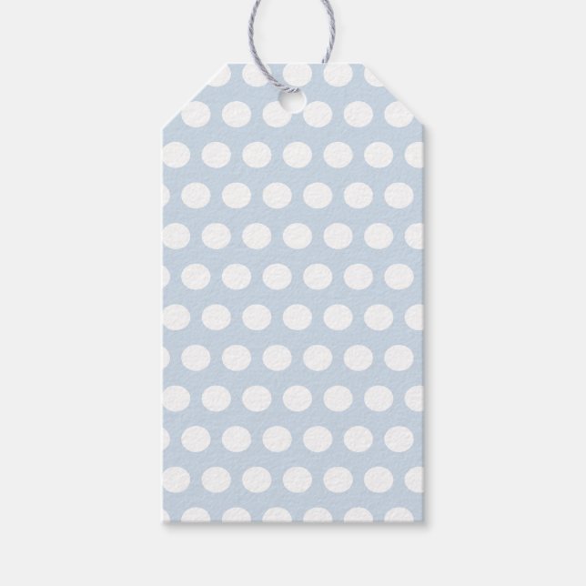 Polka Dots Pastel Blue Gift Tags (Front)