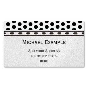 Polka Dots Pattern Black + your backgr. & ideas Business Card Magnet