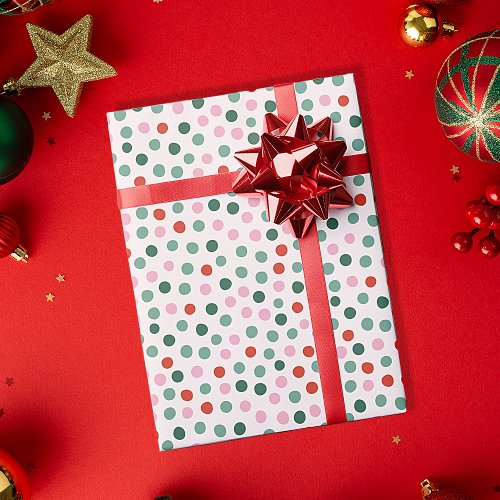 Polka Dots Pattern Christmas Gift Wrapping Paper