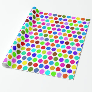 Polka Dots Pattern colored + your backgr. & idea Wrapping Paper