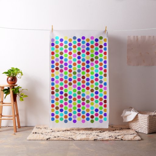 Polka Dots Pattern colored + your backgr. & ideas Fabric