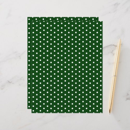 Polka Dots Pattern Festive Green Scrapbook Paper