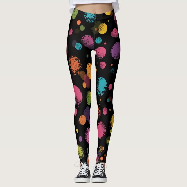 Polka Dots Pattern Leggings (Front)