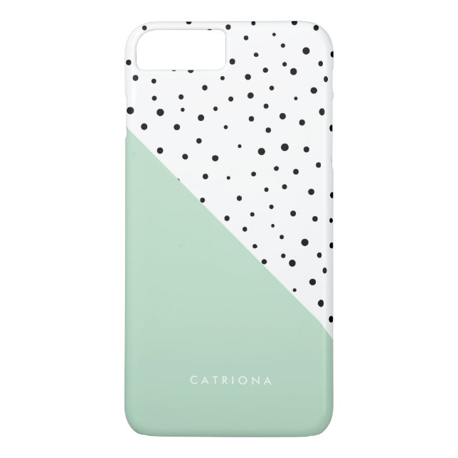 Polka Dots Pattern Mint Abtract Personalized Case-Mate iPhone Case (Back)