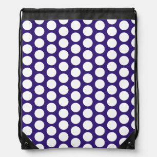 Polka dots pattern on ultra violet drawstring bag