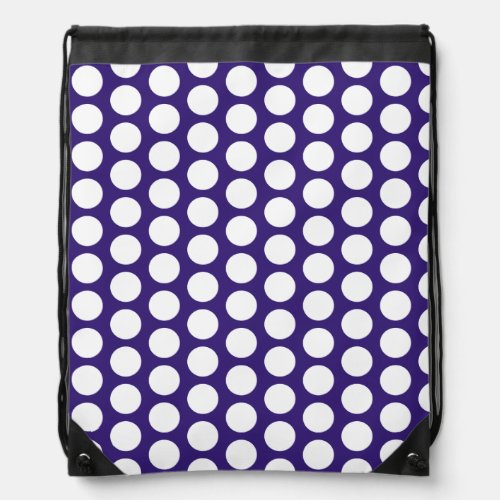 Polka dots pattern on ultra violet drawstring bag