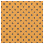 Polka Dots Pattern Orange and Brown Fabric