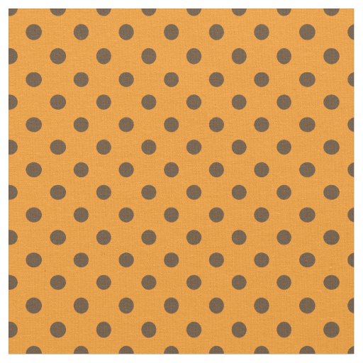 Polka Dots Pattern Orange and Brown Fabric