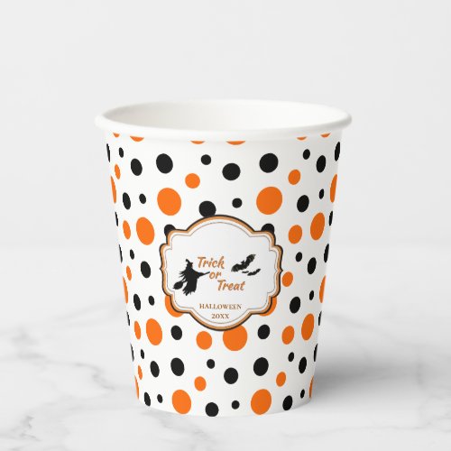 Polka Dots Pattern Trick or Treat Hallowen Paper Cups