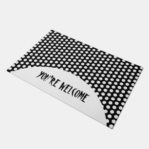 Polka Dots pattern white + your backgr. & ideas Doormat