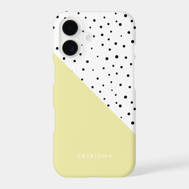 Polka Dots Pattern Yellow Abtract Personalized Case-Mate iPhone Case (Back)