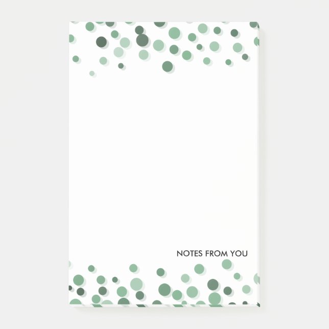 Polka Dots Pebbles Pattern Green Abstract Post-it Notes (Front)