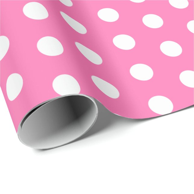Polka Dots Perky Pattern Bright Colors Wrapping Paper (Roll Corner)