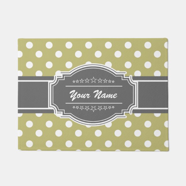 Polka Dots Personalized Doormat (Front)