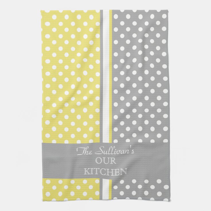 Polka Dots Personalized Kitchen Towels Zazzle