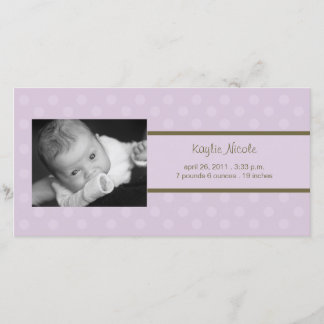 Polka Dots Photo Card Birth Announcement