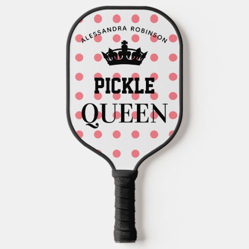 Polka dots Pickle Queen Pickleball Paddle