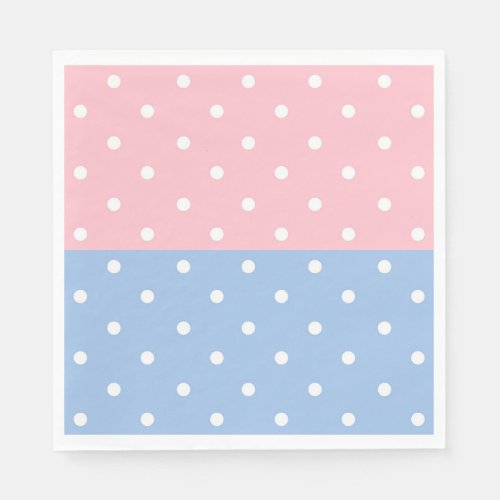 Polka Dots Pink and Blue Napkins