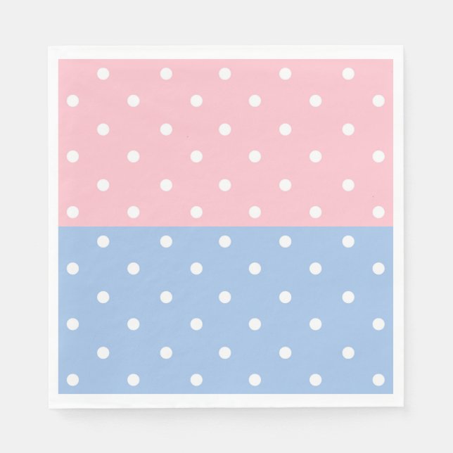 Polka Dots Pink and Blue Napkins (Front)
