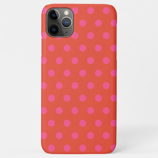 Polka Dots Pink and red Orange monogrammed Case-Mate iPhone Case (Back)