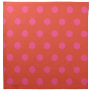 Polka Dots Pink and red Orange monogrammed Cloth Napkin