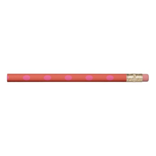 Polka Dots Pink and red Orange monogrammed Pencil