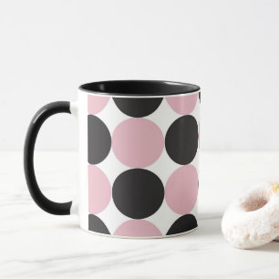  Polka Dots  Pink & Black   Mug