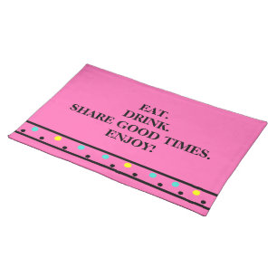 Polka Dots Pink Cloth Placemat