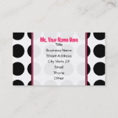 Polka Dots / Pink  Monogram Fashion Business Card (Back)