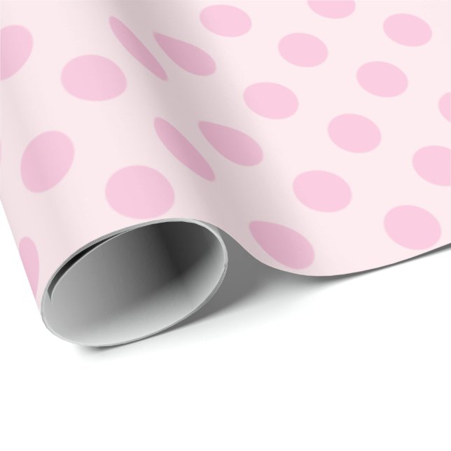 Polka Dots Pink Pastel Monochrom Small Wrapping Paper (Roll Corner)