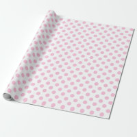 Chic Vintage Rose Pink White Polka Dots Pattern Wrapping Paper Sheets