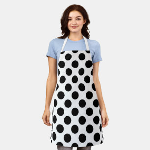 Polka Dots, Polka Dot Pattern, Black and White Apron