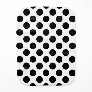 Polka Dots, Polka Dot Pattern, Black and White Baby Burp Cloth