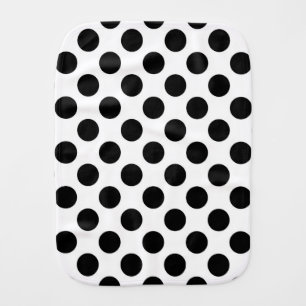 Polka Dots, Polka Dot Pattern, Black and White Baby Burp Cloth