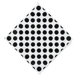 Polka Dots, Polka Dot Pattern, Black and White Bandana
