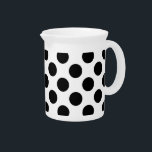 Polka Dots, Polka Dot Pattern, Black and White Beverage Pitcher<br><div class="desc">Cute,  fun and adorable polka dot pattern in black and white color. Modern and trendy gift,  perfect for the polka dots lover in your life.</div>