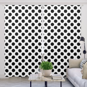 Polka Dots, Polka Dot Pattern, Black and White Blackout Curtains