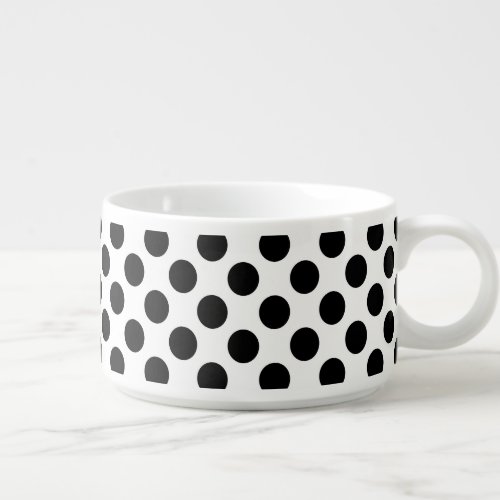 Polka Dots Polka Dot Pattern Black and White Bowl