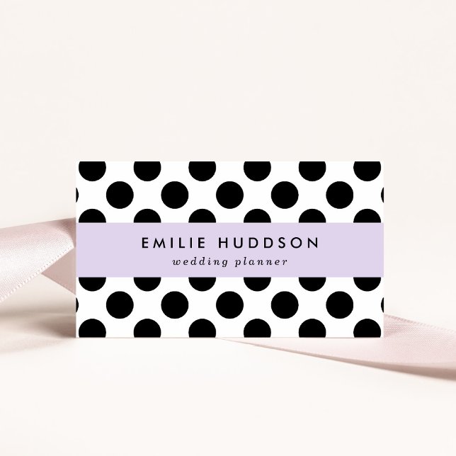 Polka Dots, Polka Dot Pattern, Black and White Business Card (Creator Uploaded)