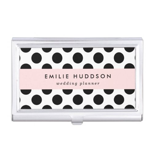 Polka Dots Polka Dot Pattern Black and White Business Card Case