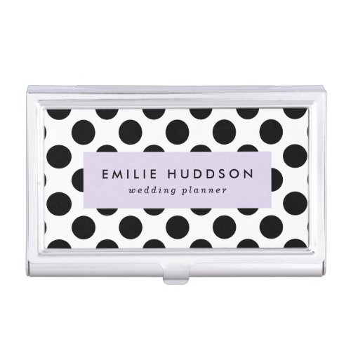 Polka Dots Polka Dot Pattern Black and White Business Card Case