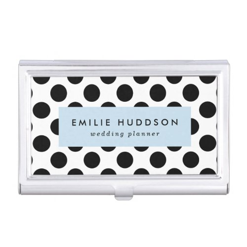 Polka Dots Polka Dot Pattern Black and White Business Card Case