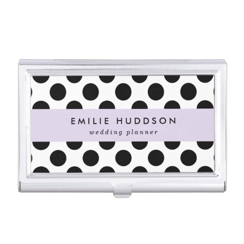 Polka Dots Polka Dot Pattern Black and White Business Card Case