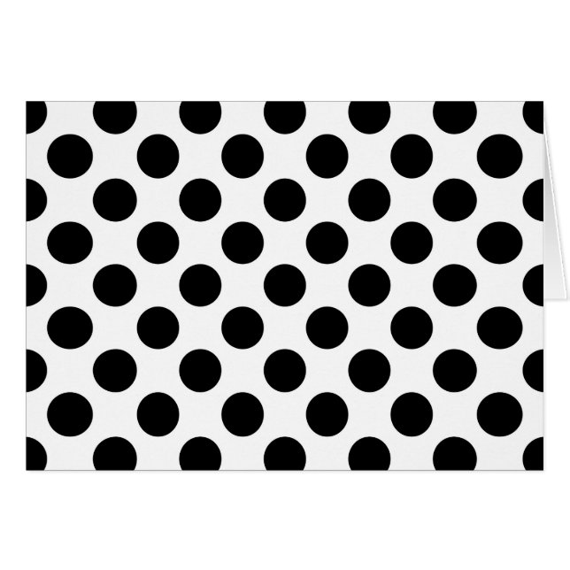 Polka Dots, Polka Dot Pattern, Black and White Cards (Front Horizontal)