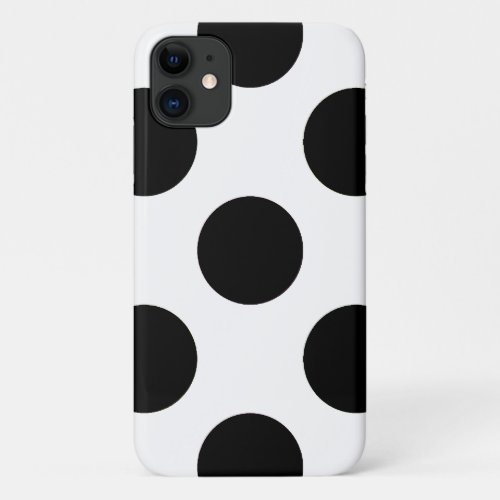Polka Dots Polka Dot Pattern Black and White iPhone 11 Case