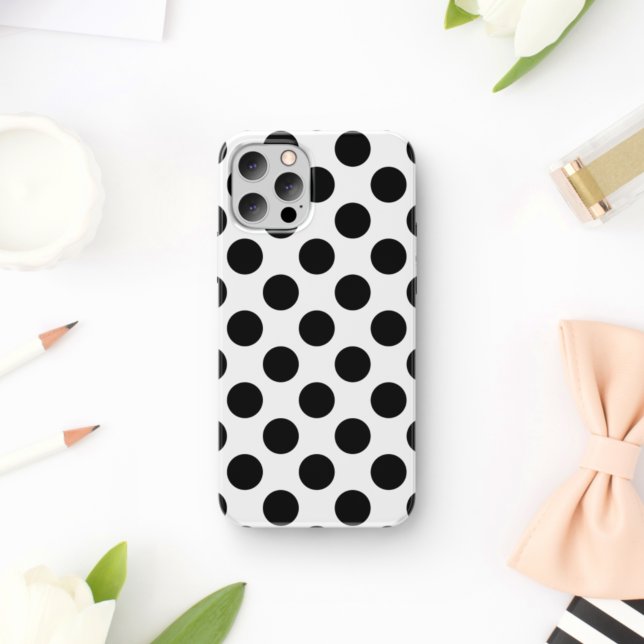 Polka Dots, Polka Dot Pattern, Black and White Case-Mate iPhone Case (Creator Uploaded)