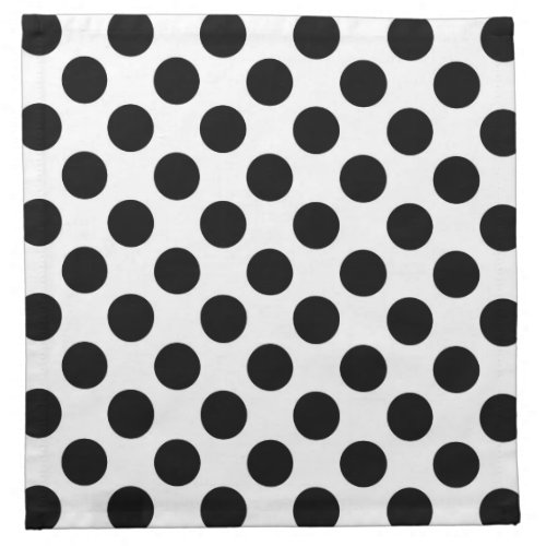 Polka Dots Polka Dot Pattern Black and White Cloth Napkin